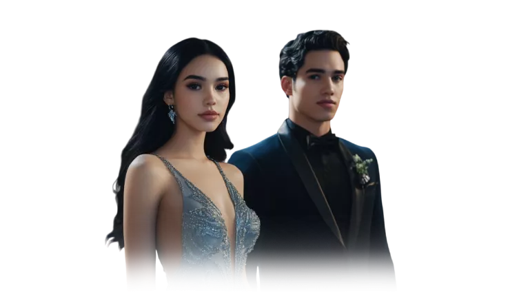 Stylishly dressed man and woman